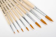 Кисть из синтетики, круглая, короткая ручка, №4