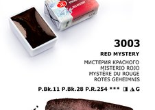 ЛИМИТИРОВАННАЯ КОЛЛЕКЦИЯ 2025
 «МИСТЕРИЯ»
 ТРЕХЧАСТНАЯ ГРАНУЛЯЦИЯ В АКВАРЕЛИ
 Пигментный состав: P.Bk.11 P.Bk.28 P.R.254 
 Укрывистость: ◨  - полупрозрачная краска 
 Светостойкость: *** - светостойкая краска 
 Устойчивость к смыванию: ◮  - смываемая краска 
 G – грануляция
 Мистерия красного один и…