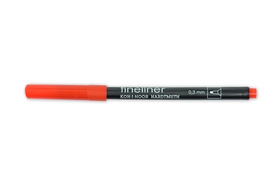Линер Koh-I-Noor Fineliner 7021 (12), 0,3 мм, 12 шт/уп, красный