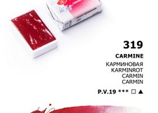 Пигментный состав: 
 P.V.19 
Светостойкость: ***  - светостойкие краски Укрывистость: □  - прозрачные краски Устойчивость к смыванию: ▲  - трудносмываемые      Профессиональные художественных акварельные краски «Белые ночи» представляют собой тонкодисперсные суспензии пигментов и наполнителей в с…