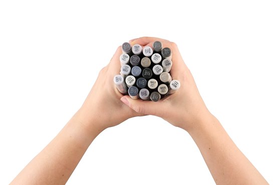 Набор маркеров для скетчинга Sketchmarker Classic Gray Set 24 цв. в текстильном органайзере