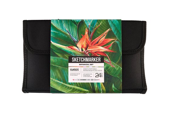 Набор маркеров для скетчинга Sketchmarker Classic Botanical Set 24 цв. в текстильном органайзере