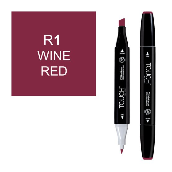Маркер двухсторонний спиртовой ShinHan TOUCH TWIN R1 Красный винный
