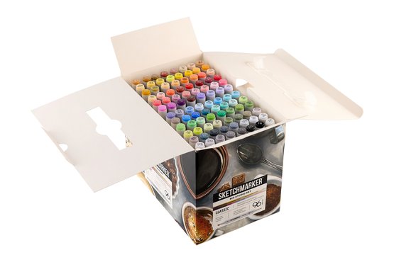 Набор маркеров для скетчинга Sketchmarker Classic Big Studio Set 96 цв. в пластик. органайзере