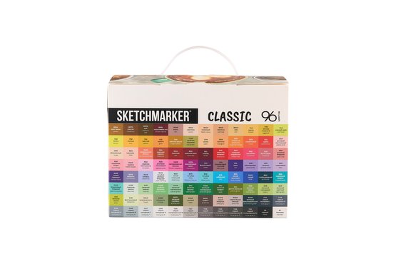 Набор маркеров для скетчинга Sketchmarker Classic Big Studio Set 96 цв. в пластик. органайзере
