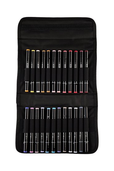 Набор маркеров для скетчинга Sketchmarker Brush Pro Fashion Set 24 цв. в текстильном органайзере