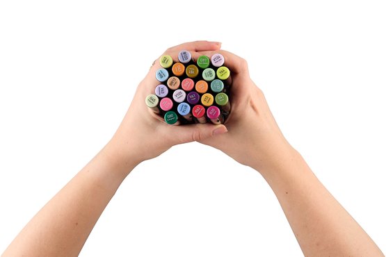 Набор маркеров для скетчинга Sketchmarker Brush Pro Botanical Set 24 цв. в текстильном органайзере