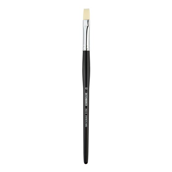 Кисть для акрила Sketchmarker 352 жесткая синтетика плоская ручка короткая №10