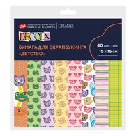 Разноцветная бумага - основа для создания коллажей в техниках скрапбукинг и кардмейкинг. Предназначена для оформления открыток, фотоальбомов, коробок, блокнотов и других скрап-объектов, а так же упаковки небольших подарков.

Размер: 15х15  см
Плотность: 160 г/м2.
Односторонние. 
8 сюжетов, 40 листо…