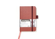 Блокнот для зарисовок Sketchmarker 140г/кв.м 9*14см 80л твердая обложка Красный винтаж