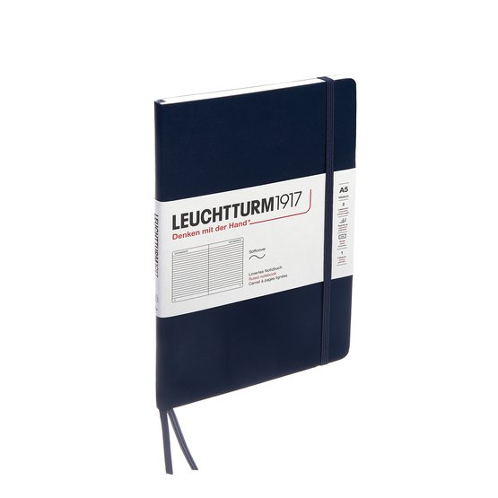 Блокнот Leuchtturm1917 Classic A5 (14.5x21см.) 80г/м2 - 123 стр. в линейку, мягкая обложка, цвет: синий неви