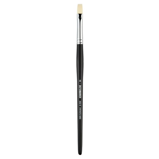 Кисть для акрила Sketchmarker 352 жесткая синтетика плоская ручка короткая №8