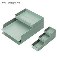 Набор лотков для рабочего стола NuSign, 324×239×45 мм, 6 предметов в наборе, цвет зеленый