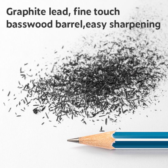 Набор чернографитных карандашей NuSign, HB, цветной корпус с полосками, ассорти, 5 дизайнов, 10 шт, коробка