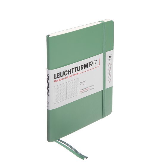 Блокнот Leuchtturm1917 Classic A5 (14.5x21см.) 80г/м2 - 123 стр. в точку, мягкая обложка, цвет: шалфей
