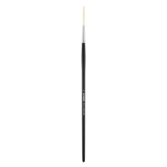 Кисть для акрила Sketchmarker 351L жесткая синтетика круглая удлиненная (лайнер) ручка длинная №4