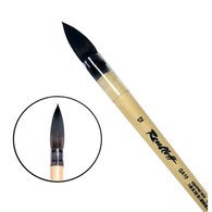 Кисть Roubloff QA10 Белка микс № 12, обойма плёночная, ручка круглая короткая пропитанная лаком