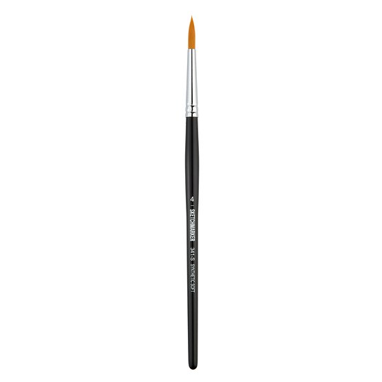 Кисть для акрила Sketchmarker 341 синтетика мягкая круглая ручка короткая №4