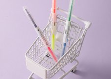 Набор двусторонних текстовыделителей Deli, скошенный наконечник, 6 цветов, круглый корпус, бокс