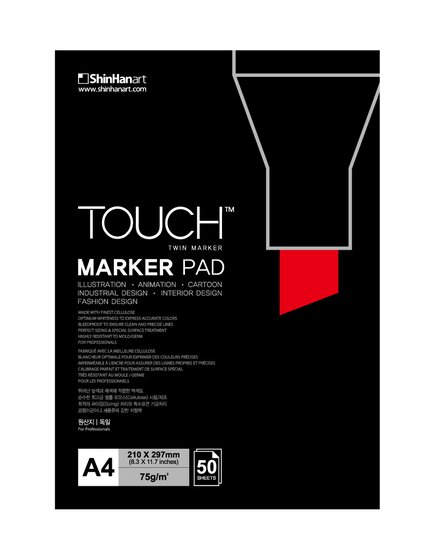 Альбом для маркеров ShinHan TOUCH 75г/м2 A4 50л склейка по короткой стороне