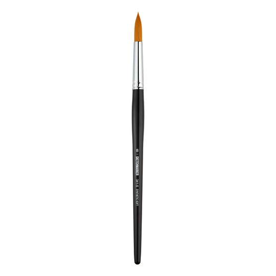 Кисть для акрила Sketchmarker 341 синтетика мягкая круглая ручка короткая №8