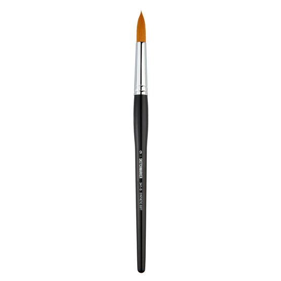 Кисть для акрила Sketchmarker 341 синтетика мягкая круглая ручка короткая №9