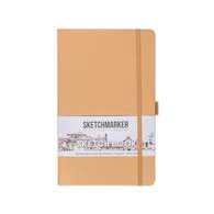 Скетчбук для зарисовок Sketchmarker, капучино, жесткая обложка с резинкой, 140 г/м2, 13x21  см, 80 листов, цвет бумаги слоновая кость