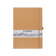 Скетчбук для зарисовок Sketchmarker, капучино, жесткая обложка с резинкой, 140 г/м2, 21x29.7 см, 80 листов, цвет бумаги слоновая кость