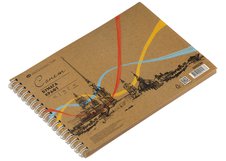 Альбом "Сонет" с крафт бумагой предназначен для графических работ, набросков, эскизов чернографитными и цветными карандашами, линерами, пастелью, сангиной, сепией, углем, белым мелом, гелевыми ручками,  тушью, а также и для смешанных техник. Листы скреплены спиралью. Последняя страница альбома пред…