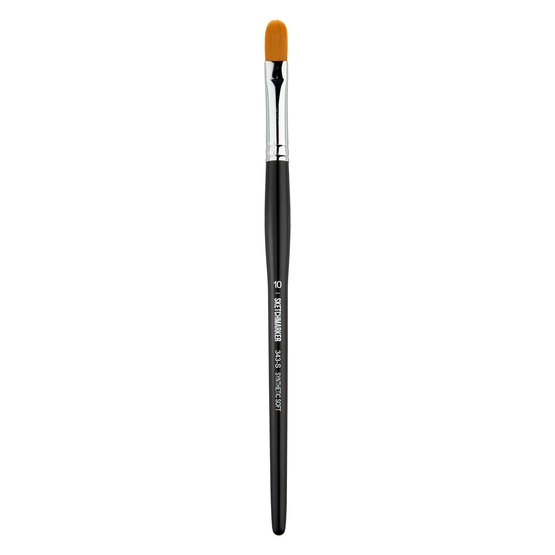 Кисть для акрила Sketchmarker 343 синтетика мягкая овальная ручка короткая №10