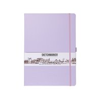 Скетчбук для зарисовок Sketchmarker, фиолетовый пастельный, жесткая обложка с резинкой, 140 г/м2, 21x29,7 см, 80 листов, цвет бумаги слоновая кость