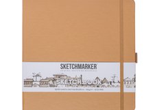 Скетчбук для зарисовок Sketchmarker, капучино, жесткая обложка с резинкой, 140 г/м2, 20x20 см, 80 листов, цвет бумаги слоновая кость