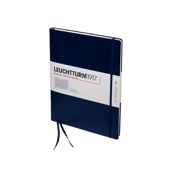 Блокнот Leuchtturm1917 Master A4+ (22.5x31.5см.), 100г/м2 - 235 стр. в клетку, твердая обложка, цвет: синий неви