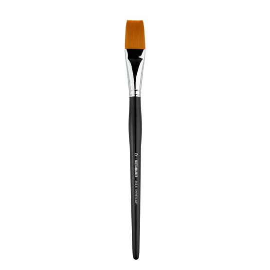 Кисть для акрила Sketchmarker 342 синтетика мягкая плоская ручка короткая №22