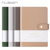Бизнес-блокнот NuSign, A5, 120 листов, 80 г/м2, кожаная обложка, в линейку/точку, четыре цвета обложки