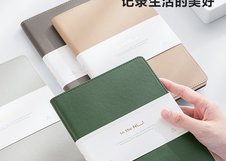 Бизнес-блокнот NuSign, A5, 96 листов, 80 г/м2, кожаная обложка, в линейку/точку, четыре цвета обложки