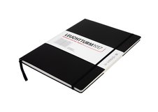 Блокнот Leuchtturm1917 Master Slim A4+ (22.5x31.5см.), 100г/м2 - 123 стр. в линейку, твердая обложка, цвет: черный