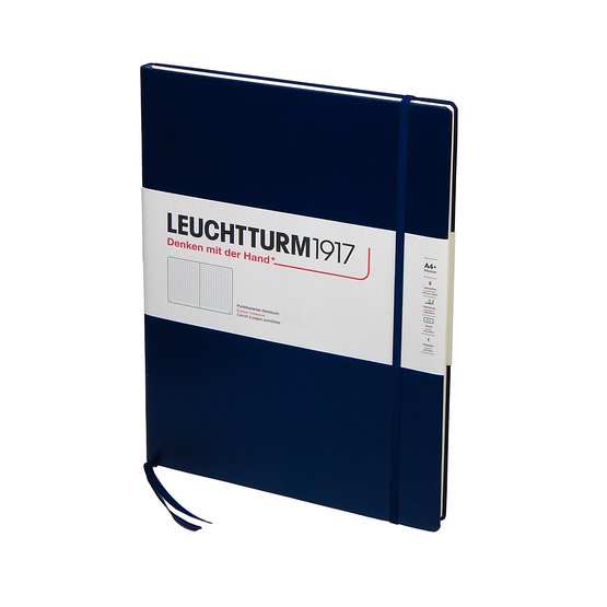 Блокнот Leuchtturm1917 Master Slim A4+ (22.5x31.5см.), 100г/м2 - 123 стр. в точку, твердая обложка, цвет: синий неви
