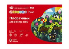 Набор пластилина детского классического "Цветик", со стеком, 8 цветов, 120 гр