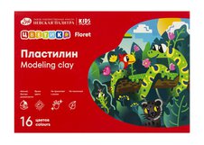 Набор пластилина детского со стеком 16 цветов.