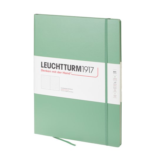 Блокнот Leuchtturm1917 Master Slim A4+ (22.5x31.5см.), 100г/м2 - 123 стр. в точку, твердая обложка, цвет: шалфей