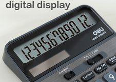 Настольный калькулятор Deli Aideas оснащён 12-разрядным дисплеем и подходит для ежедневных вычислений. Металлическая панель и акриловый дисплей придают устройству современный внешний вид и долговечность. Два источника питания обеспечивают стабильную работу в офисе и дома.