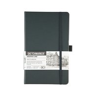 Скетчбук для зарисовок Sketchmarker, графитовый, жесткая обложка с резинкой, 140 г/м2, 13x21 см, 80 листов, цвет бумаги слоновая кость