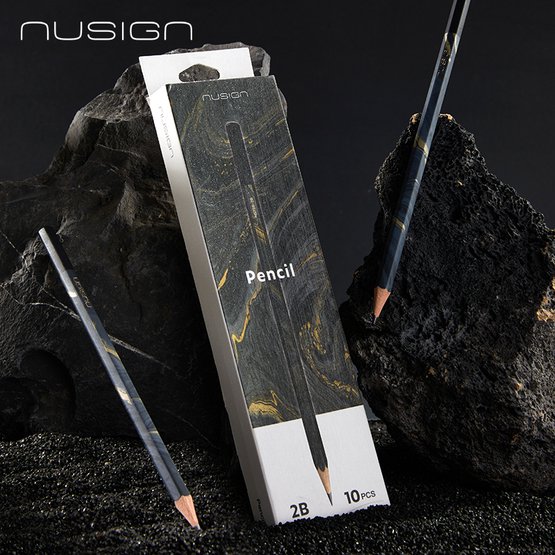 Карандаш чернографитный NuSign, 2B, 10шт, коробка