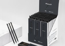 Карандаш чернографитный NuSign, HB, черный корпус, 10 шт, коробка