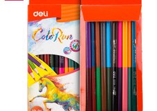 Набор двусторонних карандашей Deli ColoRun включает 24 ярких цвета для рисования и раскрашивания. Карандаши изготовлены из древесины липы и легко затачиваются. Компактная упаковка удобна для хранения и переноски.
