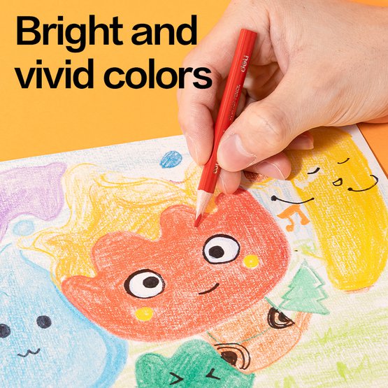 Укороченные цветные карандаши Deli COLORWOW! удобно лежат в детской руке и подходят для творчества и обучения. Трёхгранный корпус способствует комфортному захвату и правильной постановке пальцев. Яркие цвета легко наносятся на бумагу.