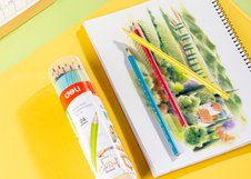Цветные карандаши Deli Enovation отличаются яркими цветами и удобным трёхгранным корпусом. Пластиковый корпус устойчив к поломкам и подходит для активного использования. Упаковка в бумажной тубе удобна для хранения и переноски.