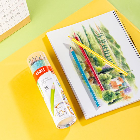Цветные карандаши Deli Enovation отличаются яркими цветами и удобным трёхгранным корпусом. Пластиковый корпус устойчив к поломкам и подходит для активного использования. Упаковка в бумажной тубе удобна для хранения и переноски.
