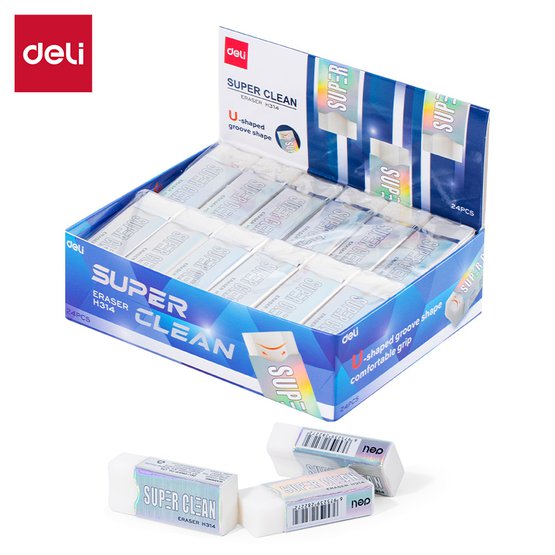 Ластик Deli Dust Free обеспечивает чистое стирание графита с минимальным количеством крошек. Специальная форма с канавкой делает использование более удобным. Подходит для школы, офиса и художественных работ.